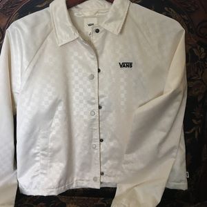 NWOT Women’s Vans Heart Lizzie Coaches Jacket White Sz S